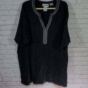 King Size Black V Neck 3XL Short Sleeve Shirt